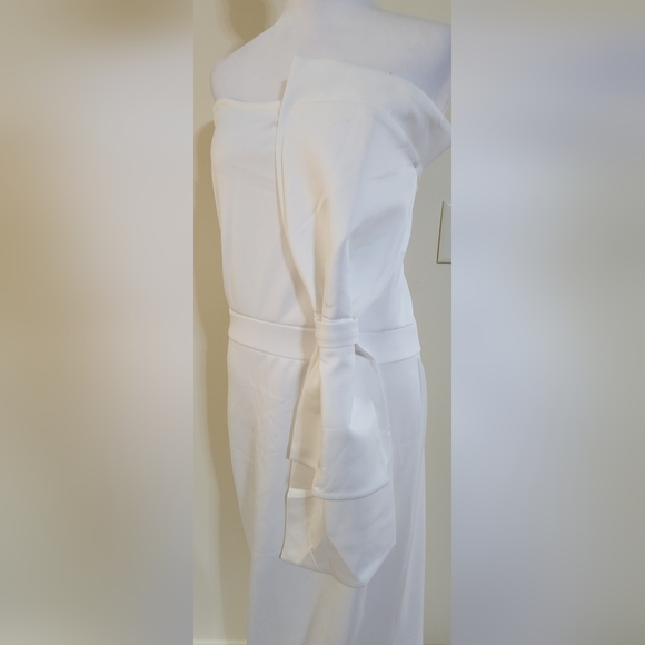 Classy WHITE Strapless Evening Gown with Oversized Bow Women's XXL - Picture 11 of 12